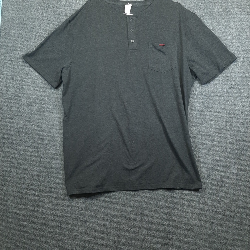 Snap-on Henley T-Shirt PO#004692 XXL Charcoal Gray Mens Pocket Tee Short Sleeve
